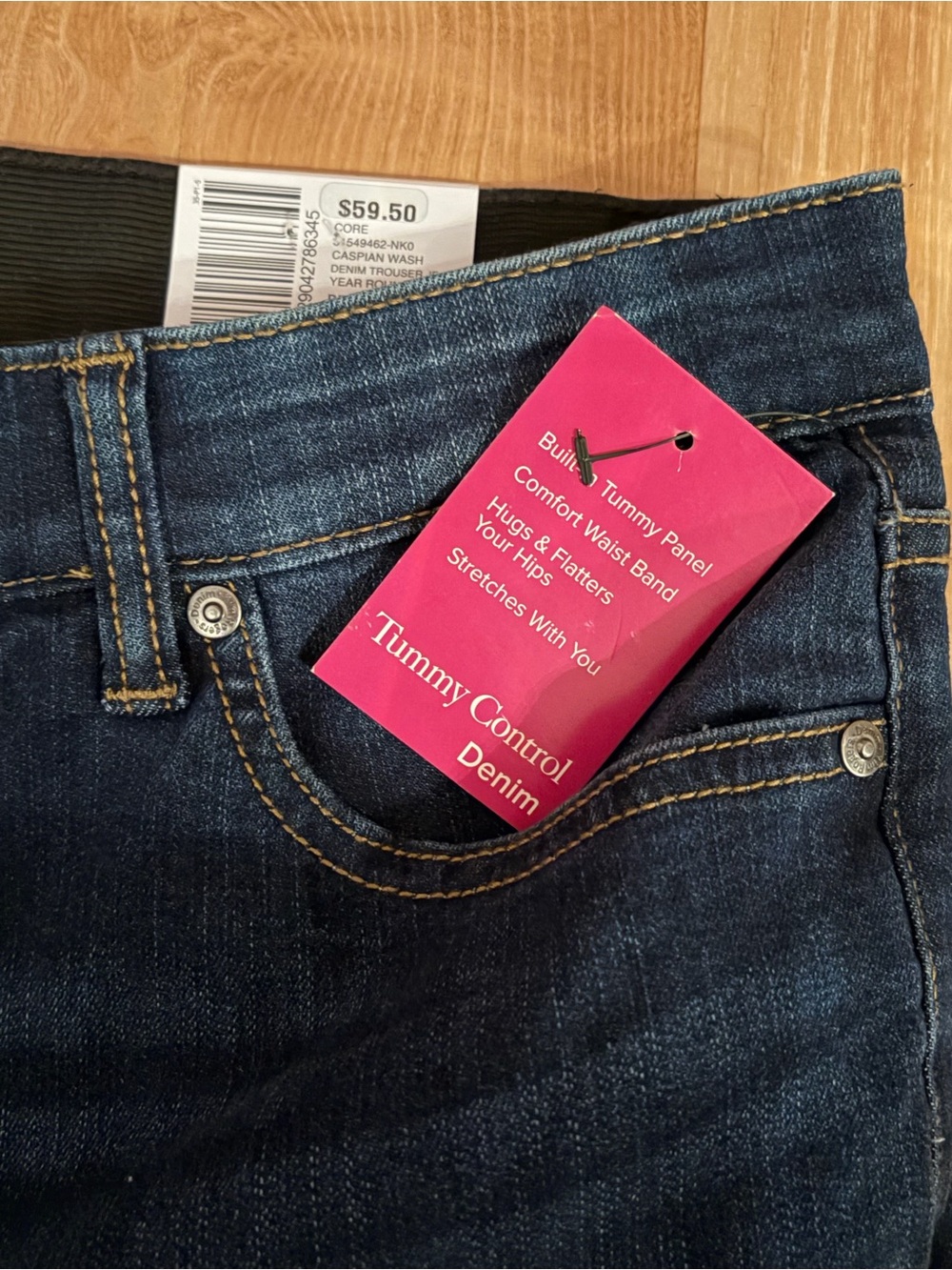 NWT Kim Rogers Tummy Control Denim Trouser Jean Slim Wide Leg Size 14 - Picture 7 of 7